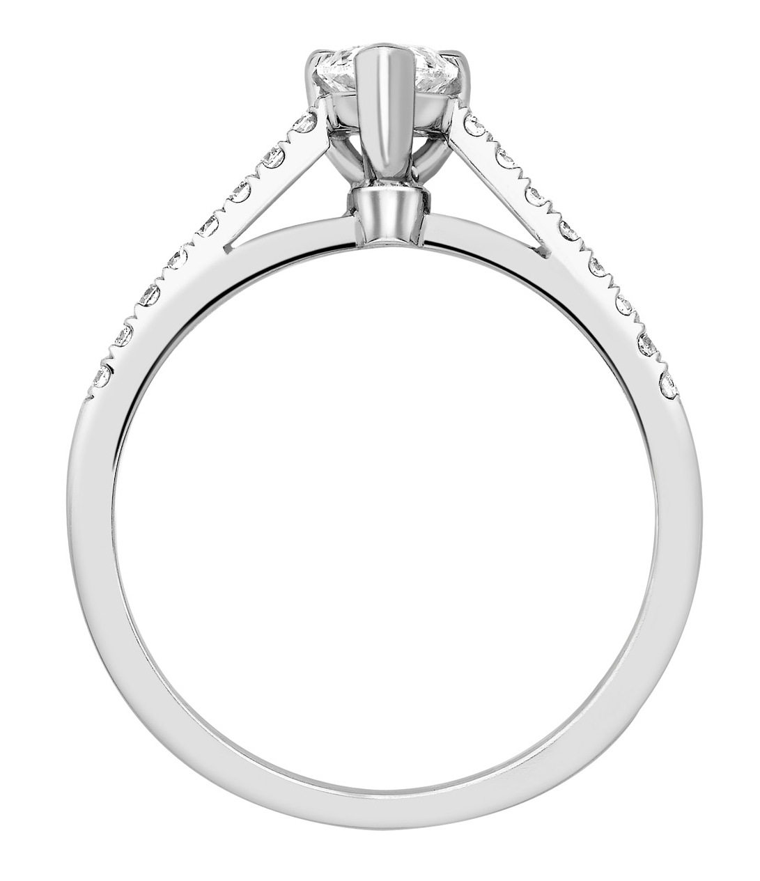 Pear Shape 3 Claw Platinum Diamond Engagement Ring CRC698PLT Image 2